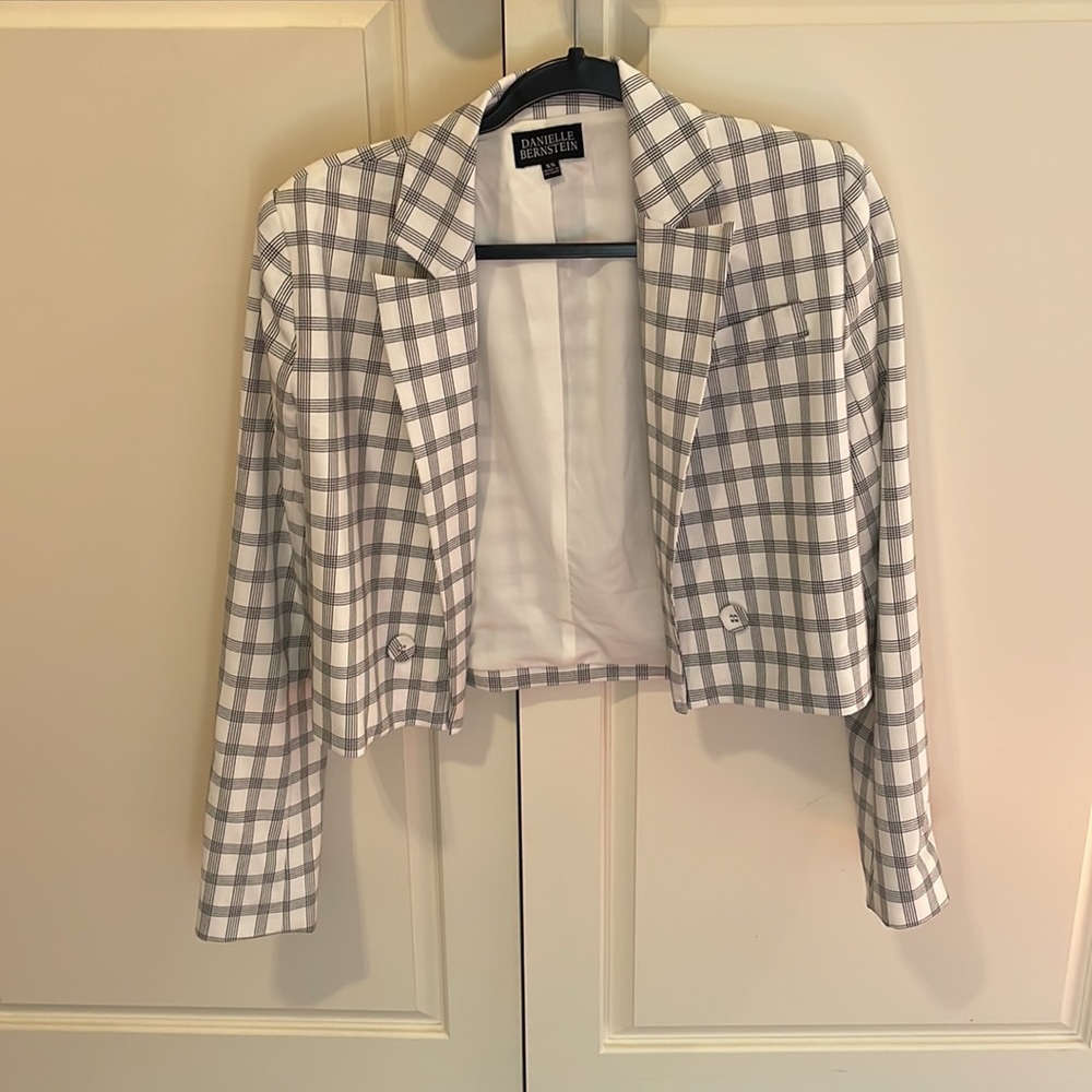 Danielle Bernstein Weworewhat Checkered Crop Blaz… - image 2